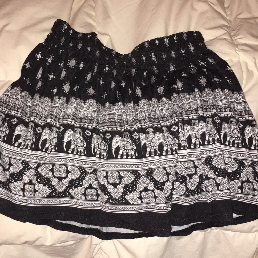 Black and white patterned skirt